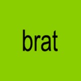 Pochette de l'album Brat de Charlie XCX : fond vert éclatant, accompagné du titre en police pixelisée