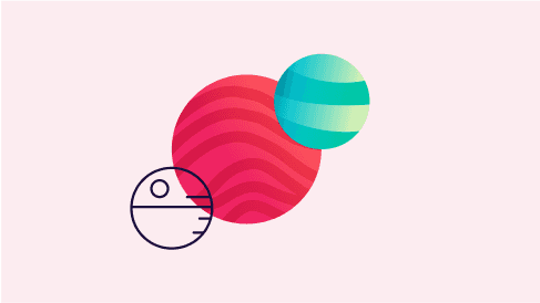 Illustration de planètes rouges pour la communication